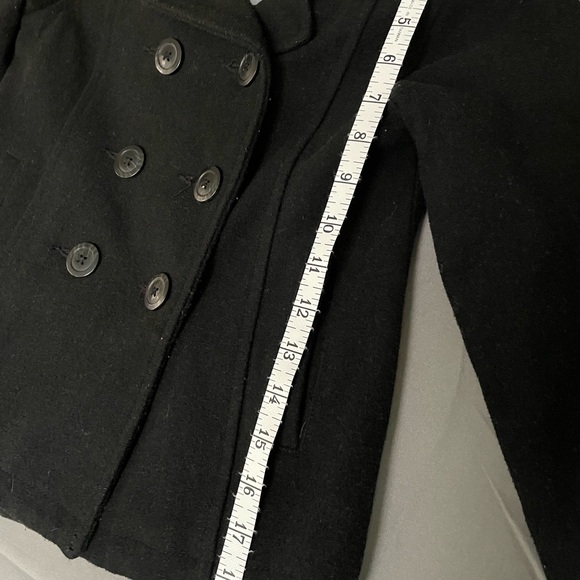 Girls or Boys Old Navy Peacoat Coat Jacket Small 6-7 Black Button Up Wool - Picture 6 of 6